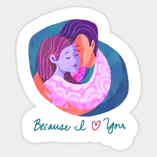 Couple's Embrace Sticker